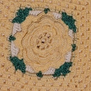 Vintage Pot Holders Square Handmade Crocheted Knit Retro Kitchen Wall Hanging